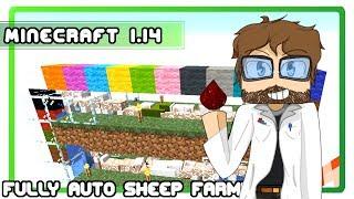 Minecraft Sheep Farm - New Cheap Auto Shear Design and Tutorial for Minecraft 1.14!