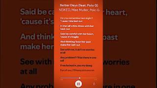 Better days- sped up #spedup #tiktok