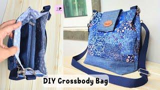 Crossbody Bag With Divider Pocket | Crossbody Sling Bag Sewing Tutorial