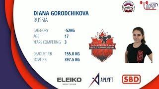 Diana Gorodchikova - 397,5kg 2nd place @52 World Sub Junior Powerlifting Championships 2019