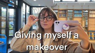 Giving myself a little makeover - bangs, glasses, nails