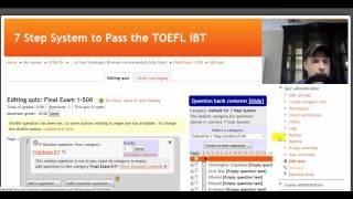 How to put questions into categories at "The 7 Step System to Pass the TOEFL iBT"