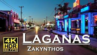 Laganas , Zakynthos in 4K 60fps HDR ( UHD ) Dolby Atmos  The best places   , walking tour