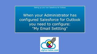 Configure My Email Settings for Outlook365 in Salesforce Lightning