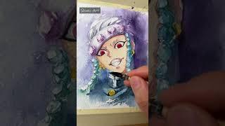 Anime Watercolor | Tengen Uzui from Demon Slayer | #shorts