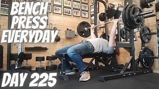 Bench press everyday Day 225 - 130kg x 6 Sets + Bodyweight Dips