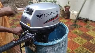 TOHATSU EVERUN 18 HP 2 STOCK ENGINE FIRST START.