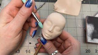 The Process of Sculpting a 2" Doll Head Out of Polymer Clay