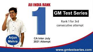 CA Inter July 2021 All India Rank 1 Arjun Mehra | AIR 1 for 3rd consecutive time in CA Exams