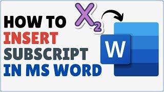 How to Insert Subscript in Word | Add Subscript in Word