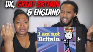 American Couple Reacts "The Difference Between The UK, Great Britain & England Explained"