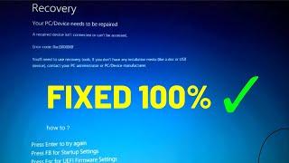your pc device needs to be repaired windows 10 error code 0xc00000f | how to solve windows 10 error