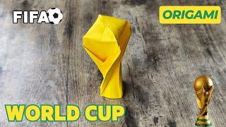 FIFA WORLD CUP ORIGAMI TUTORIAL | DIY ORIGAMI FIFA WORLD CUP TROPHY STEP BY STEP | MAKE SOCCER CUP