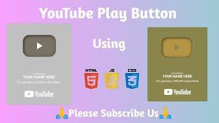 How to create Youtube Play Button Card Only HTML CSS @mobilewithcode
