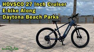 E bike Along Daytona Beach Parks on HOVSCO 27 inch Cruiser