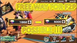How to get 5000 Rainbow Diamond for Free Player (F2P) - It's Possible ! - One Piece Bounty Rush OPBR