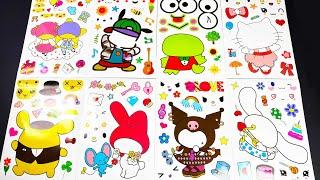 SANRIO Character DIY! Make A Silly Face with Fun Sticker For Purin,Kuromi,Cinnamoroll,Kitty,Melody