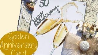 Champagne Golden Anniversary Card