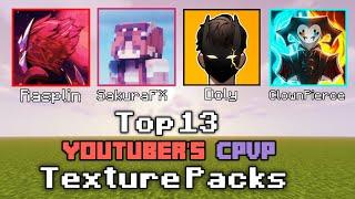 Top 13 Youtuber's CPVP Texture Packs | Minecraft | #pojavalauncher | Mac XD |