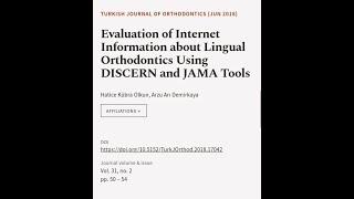 Evaluation of Internet Information about Lingual Orthodontics Using DISCERN and JAMA ... | RTCL.TV