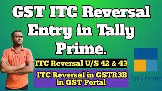 how to itc reversal entry in Tally Prime.