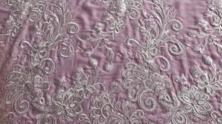 An ivory lace fabric from Bridal Fabrics, that we call Passion