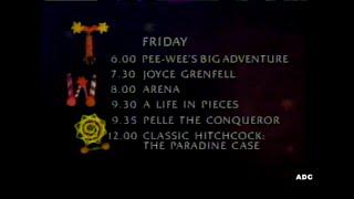 BBC2 link announcer Jayne Constantinis, trailer, weather, closedown & test bars 27th December 1990