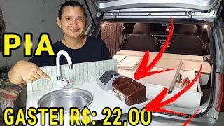 Como fiz uma Pia do mini motorhome com R$: 22,00 / Veja o resultado