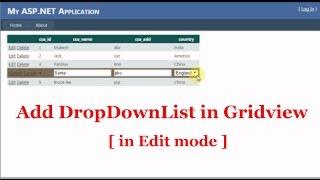 How to Use dropdownlist in gridview in Edit mode -ASP.Net