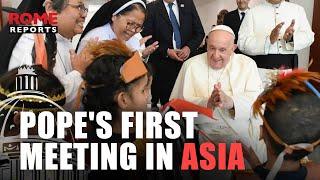  INDONESIA |  Fresh off the plane, this was the Pope's first meeting in Asia