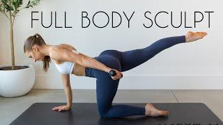 20 MIN FULL BODY SCULPT - Low Impact, Pilates Style, Light Weights