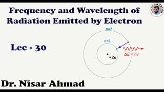 Frequency and wavelength of radiation/energy emitted by electron [Eng Sub]