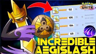 AEGISLASH LOOKS INSANELY OP WITH THIS ONE SHOT SOLO QUEUE BUILD  | POKEMON UNITE