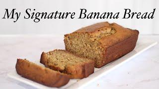 How to make a Perfectly Moist BANANA BREAD | fail SECRET INGREDIENT & 100K Mega GIVEAWAY Details