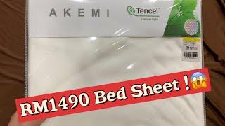 Unboxing expensive RM1490 bed sheet Akemi Tencel