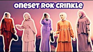 SHOPEE HAUL ONE SET ROK CRINKLE TERBARU || INSPIRASI OOTD SETELAN ROK CRINKLE