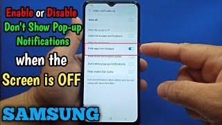 How to enable or disable don't show pop-up notifications when the screen is on in Samsung Galaxy A02