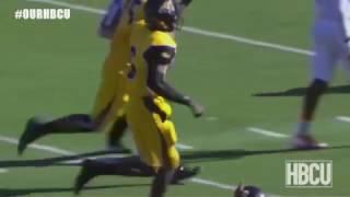 Bowie State's Amir Hall HITS Nyme Manns IN THE ENDZONE FOR A TOUCHDOWN