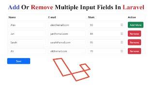 Add Or Remove Multiple Input Fields In Laravel