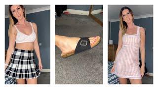 Summer Dress and Summer Sandal Try On Haul - Mini Dress Mini Skirt Vlog