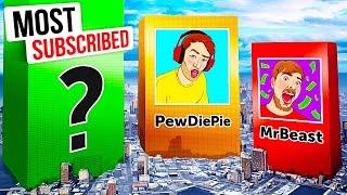  MOST SUBSCRIBED YouTube Channels Compared in 3D 