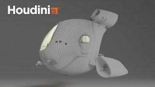 Houdini hard surface modeling timelapse - Space Shuttle