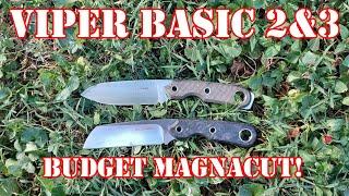 Viper Basic 2 and 3 fixed blade knives Full Test and Review! WHY make a handle this way?!?