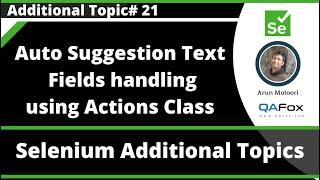 Handling auto suggestion text fields using Actions class of Selenium?
