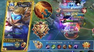 FREYA FULL BUILD DAMAGE?!! FREYA VS X.BORG | BUILD FREYA TERSAKIT TOP GLOBAL FREYA - Mobile Legends