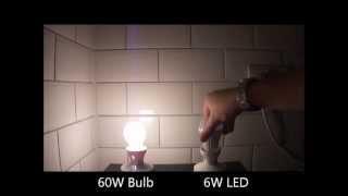 60W Traditional Light Bulb verses 6W LED - LEDS4LESS