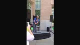 Charlie Burke after "pledging over the edge" at UUA General Assembly 2014