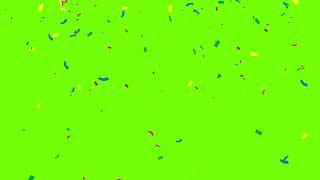 Confetti falling on green background 4K video free download