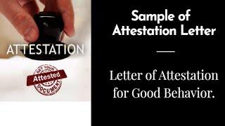 Sample Letter of Attestation for Good Behavior.