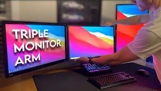 The Best Triple Monitor Arm - Install & First Impressions (MOUNTUP)